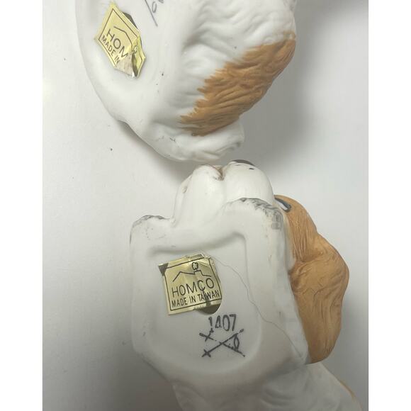 Vintage Homco #1407 Spaniel Puppy Dog Figurines- set of 2 - Excellent Condition - Picture 6 of 6